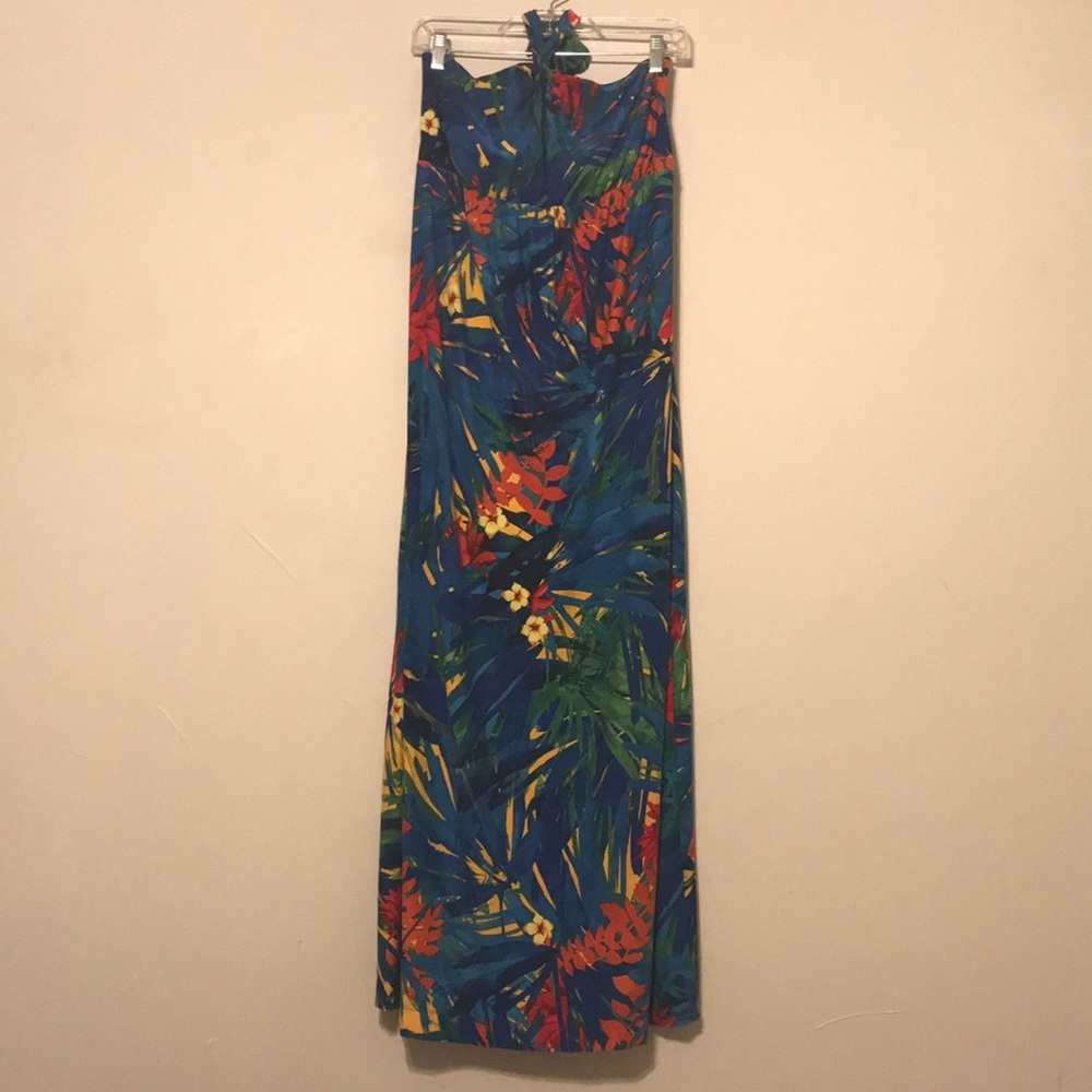 Soma large tropical halter top maxi dress.